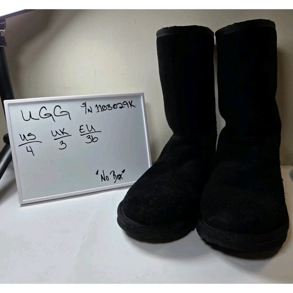 UGG KIDS LIL SUNSHINE II BOOT BALCK SUEDE WOOL LINED ZIP‎ UP LITTLE KID